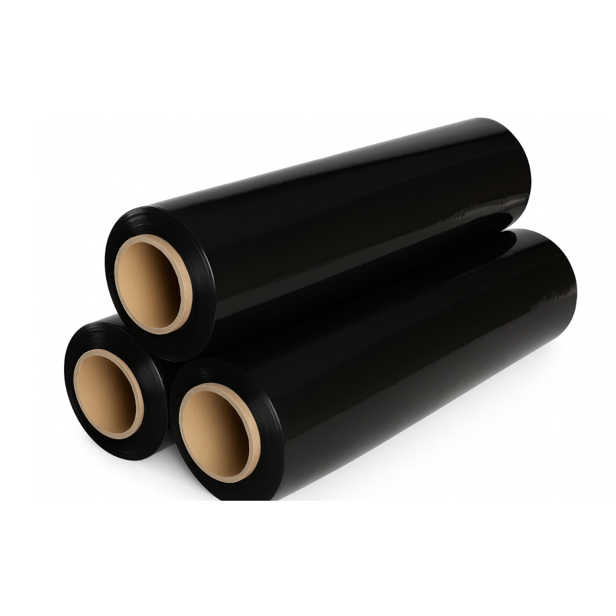 Filme Stretch Preto 3kg Rolo Bobina Plástico Embalagem 50cm X 25 Micras