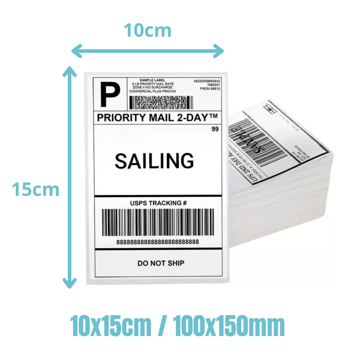 Etiqueta Térmica 10x15 10.000 Formato Resma Sem Rolo 100x150mm
