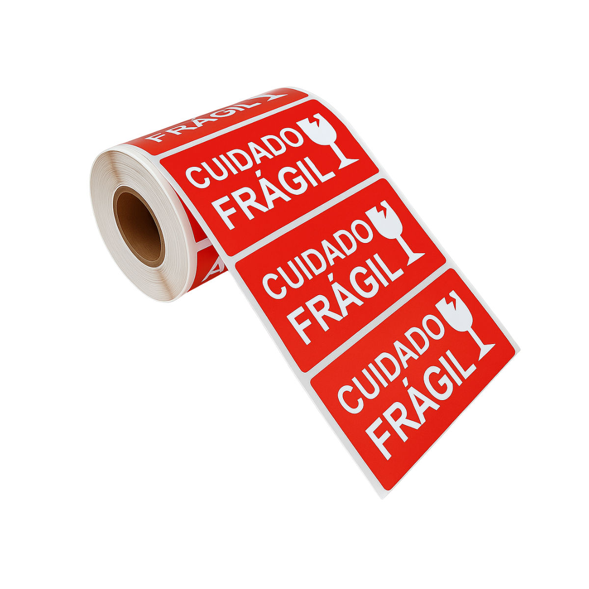 Rolo Adesivo Cuidado Frágil 60x40mm 1000 Etiquetas Para Transporte Seguro
