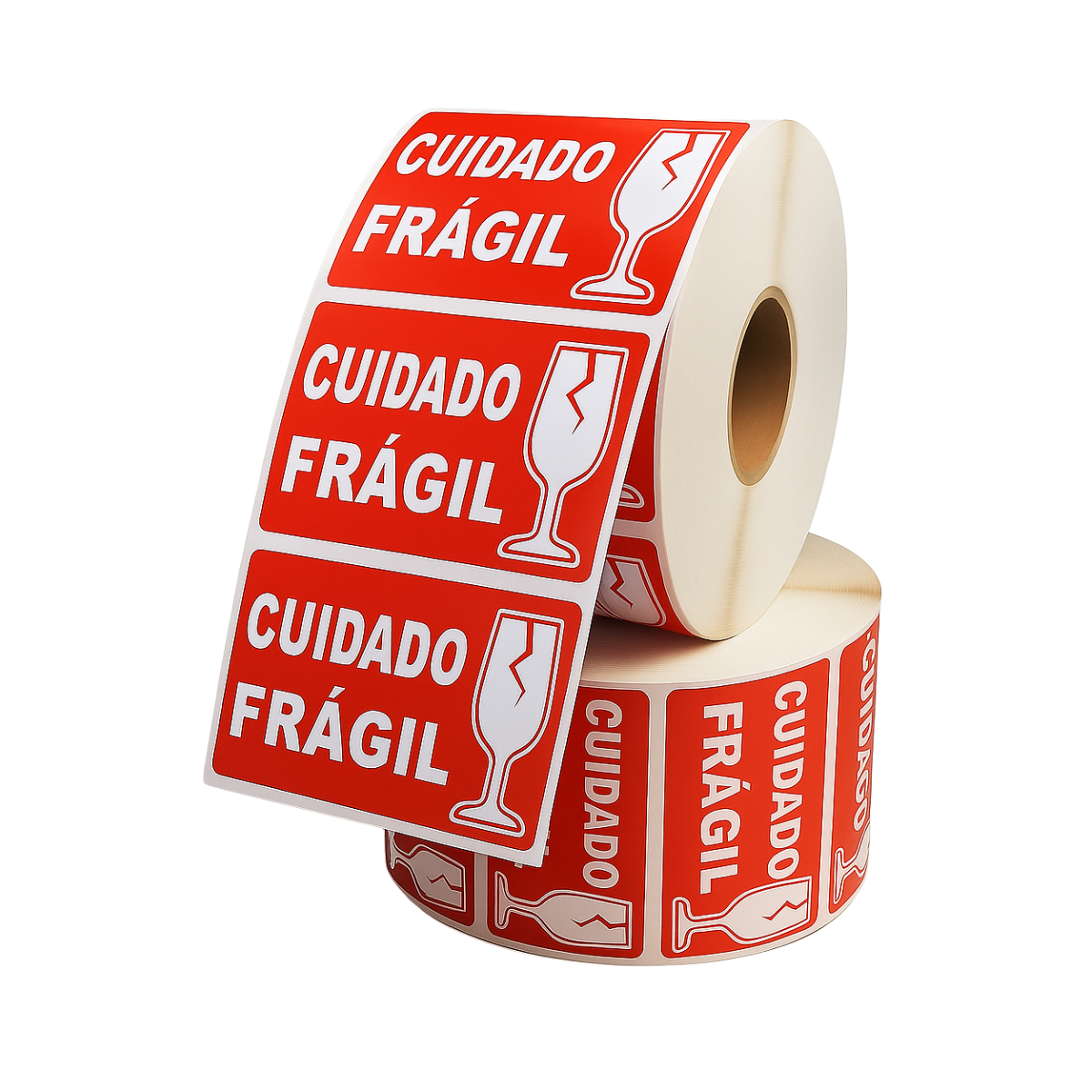 Rolo Adesivo Cuidado Frágil 60x40mm 1000 Etiquetas Para Transporte Seguro