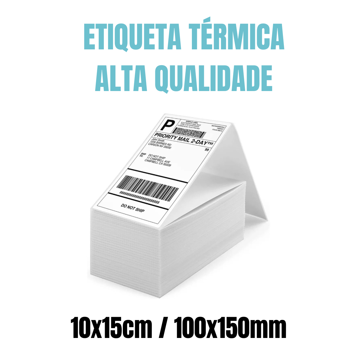 Etiqueta Térmica 10x15 10.000 Formato Resma Sem Rolo 100x150mm