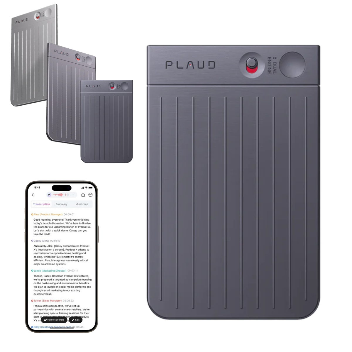 Plaud Note ChatGPT IA Gravador De Voz E Tradutor 64Gb Prata