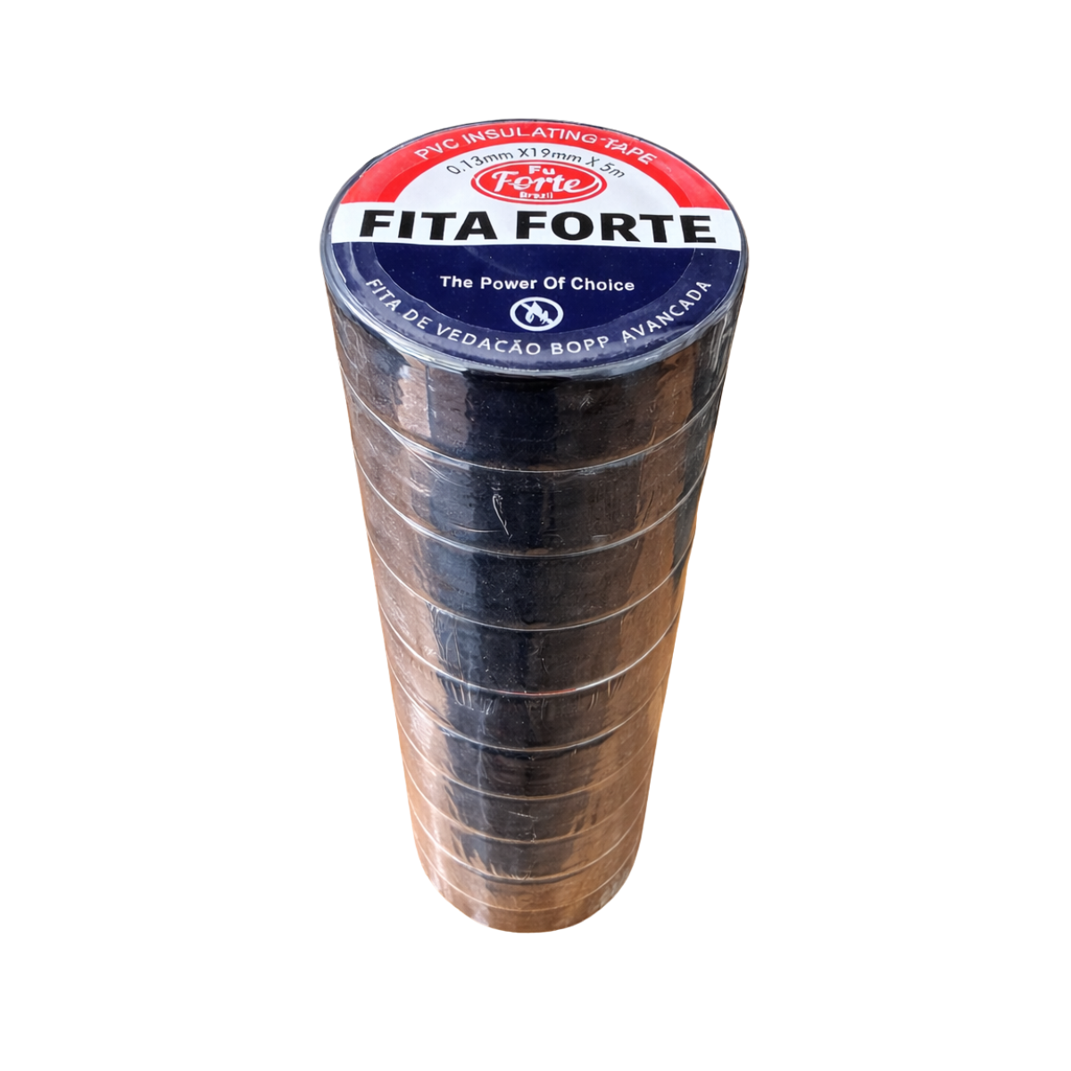 Kit 10 Fita Isolante Preta Fita Forte 13mm X 19mm - 5 Metros