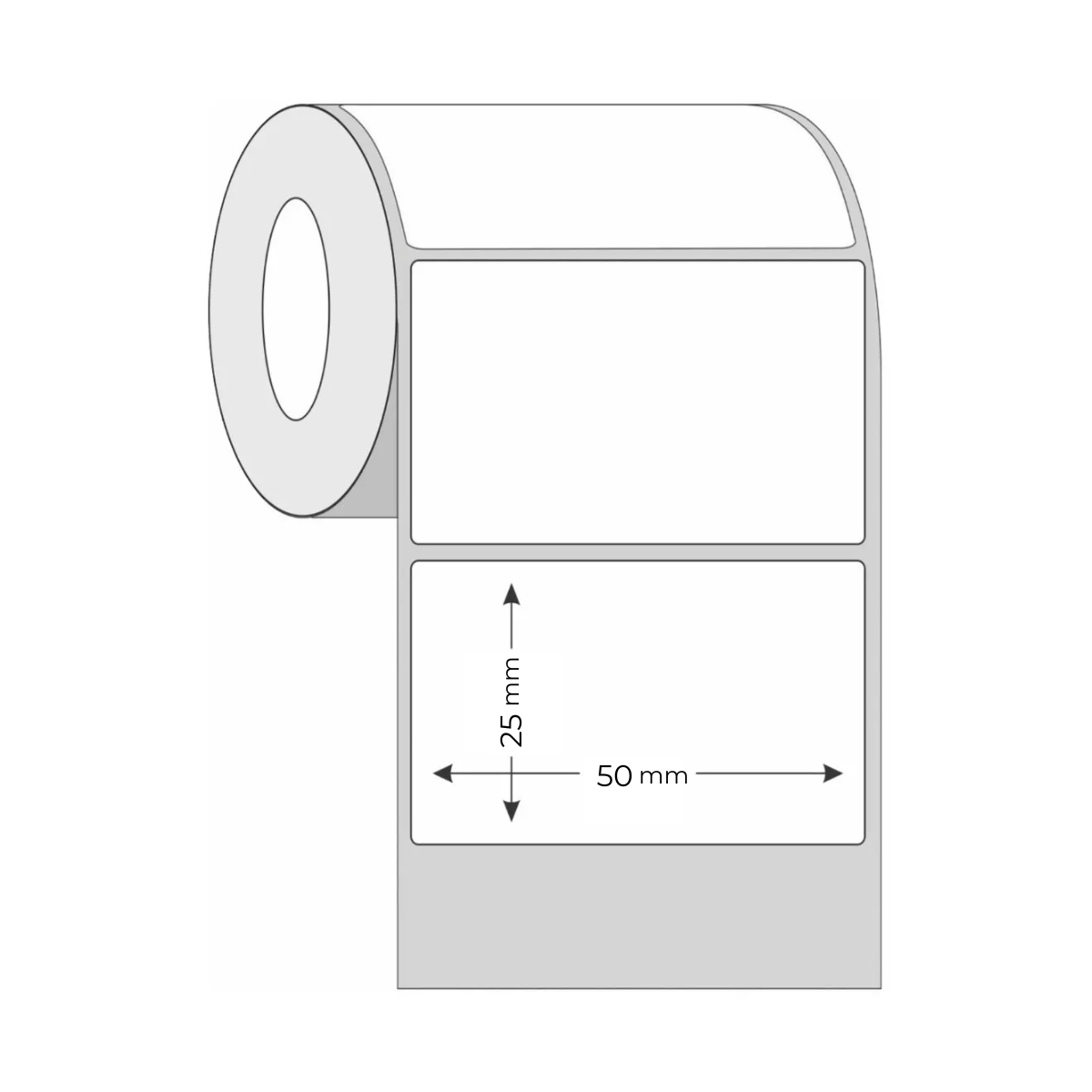 Rolos 50x25 1 Coluna 2.000 Etiquetas Térmica 5x2,5cm Etiqueta Full Sku