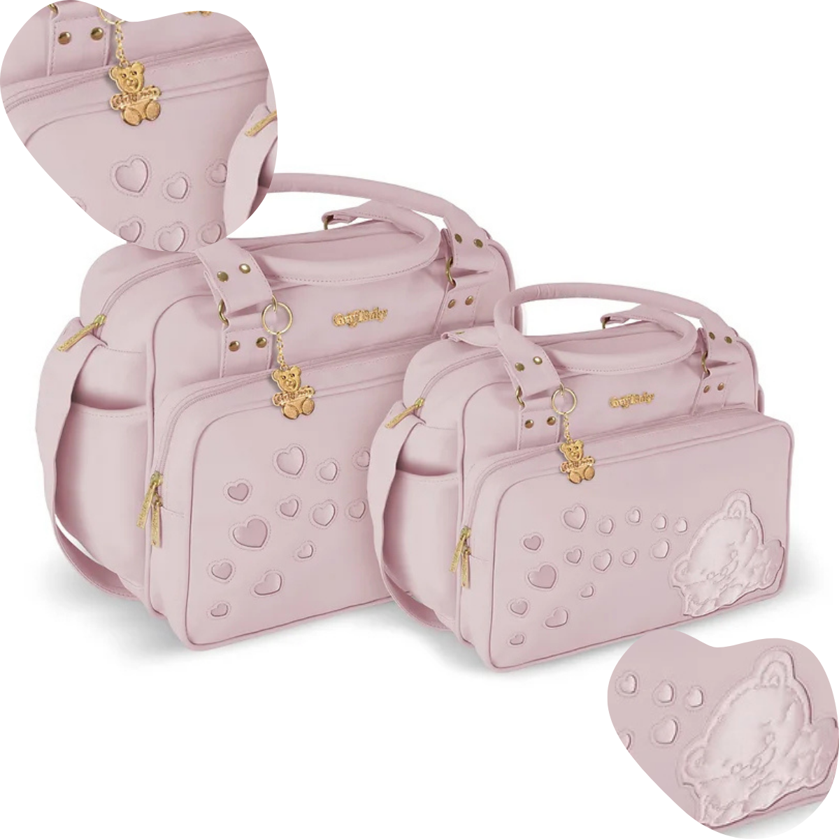 Kit Bolsa Saída Maternidade Griff Bebê Impermeável 2 Peças Mala De Luxo Com Alça Resistente