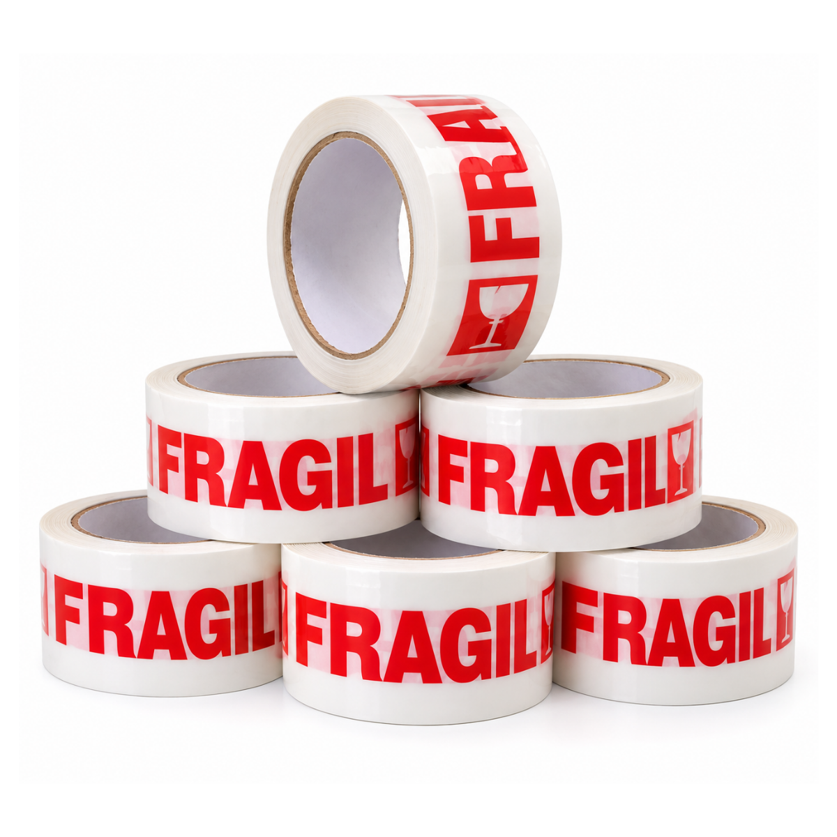 Fita Adesiva Cuidado Frágil 45mm x 100 Metros Resistente Caixa Papelão