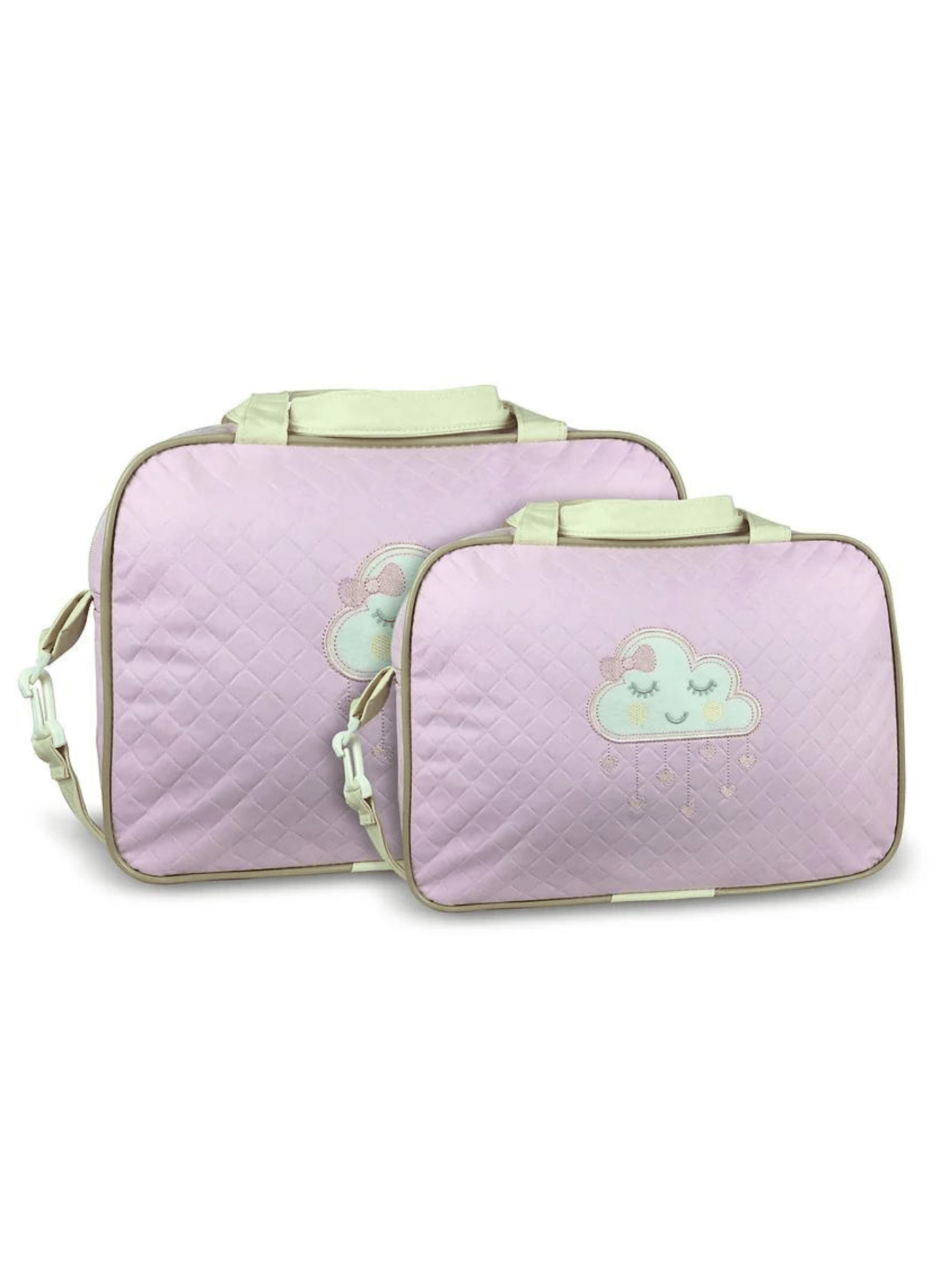Kit Bolsa Saída Maternidade Reforçada 2 Peças Impermeável Luxo Mala Resistente Menino Menina Bebê Barata