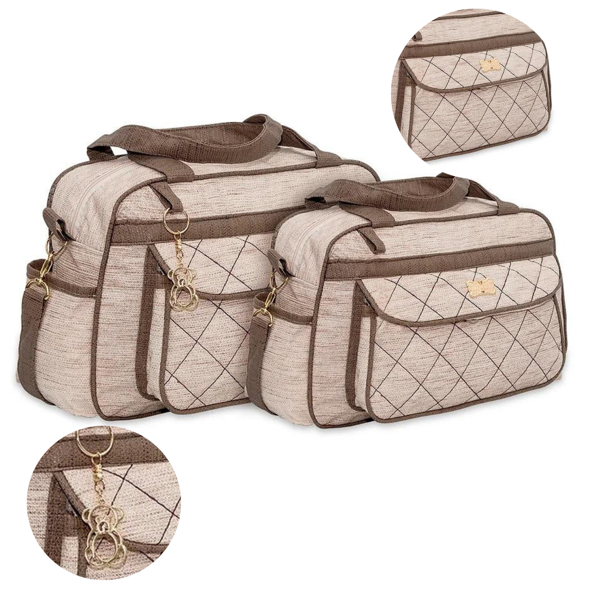 Kit 2 Bolsas Bebê Mala Saída Maternidade Com Alça Kit Luxo Barata Promoção