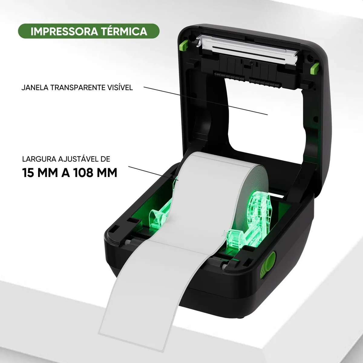 Impressora Térmica Tomate 10x15 Mdk‑008 203dpi Resma e Rolo