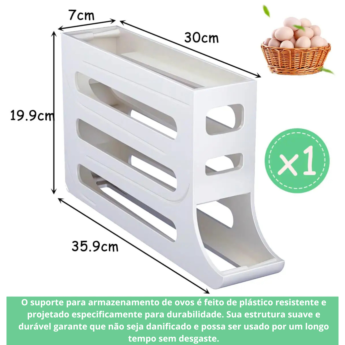 Porta Ovos Dispenser Organizador Bandeja De Ovos 4 Andar