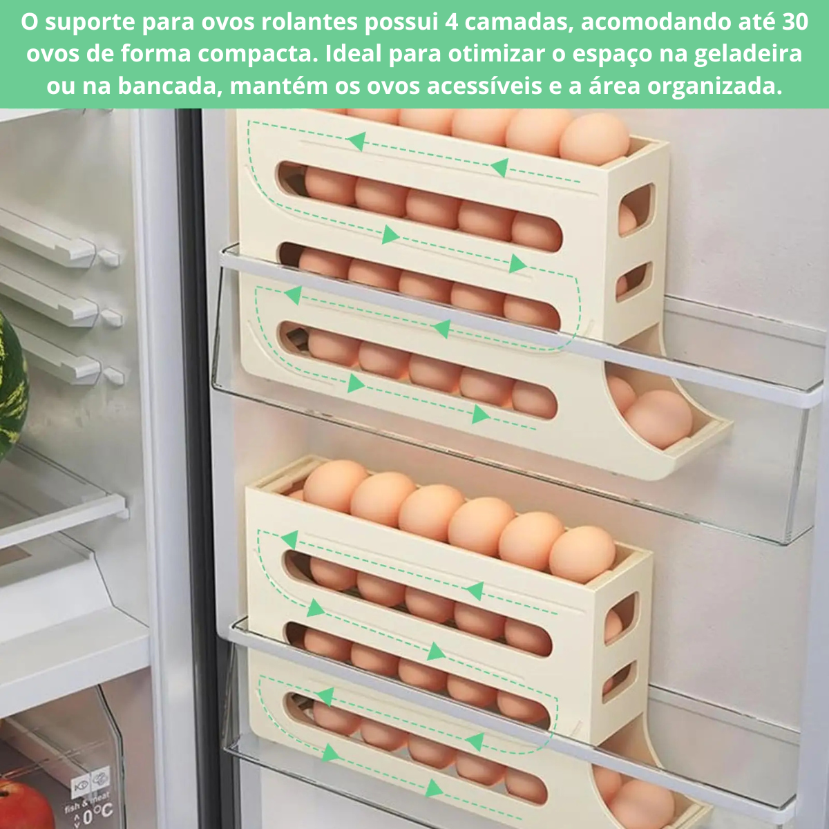 Porta Ovos Dispenser Organizador Bandeja De Ovos 4 Andar
