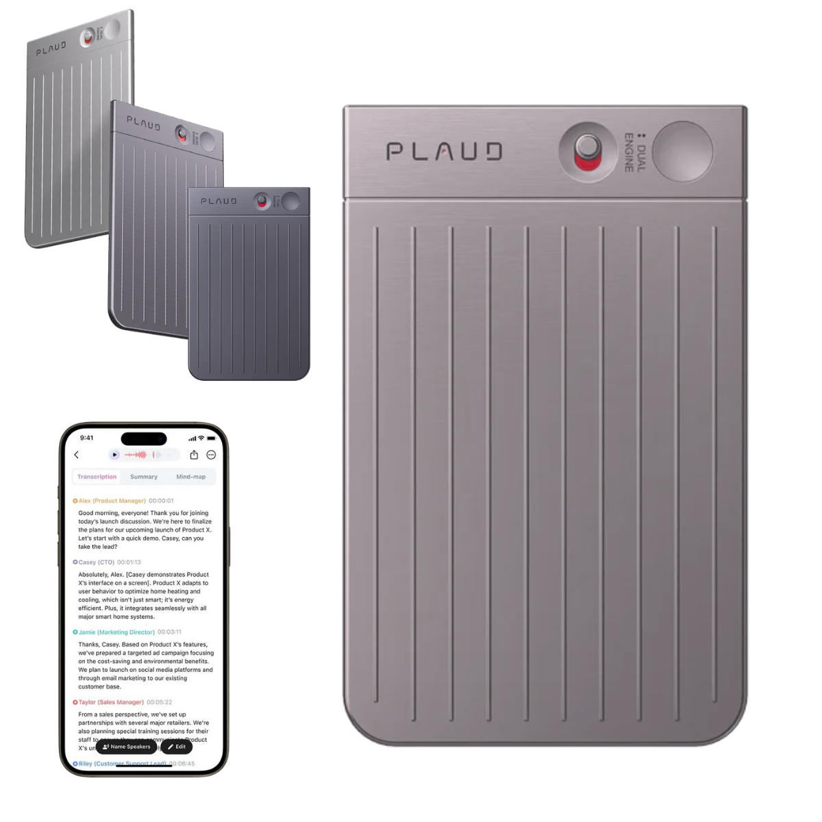 Plaud Note ChatGPT IA Gravador De Voz E Tradutor 64Gb Prata