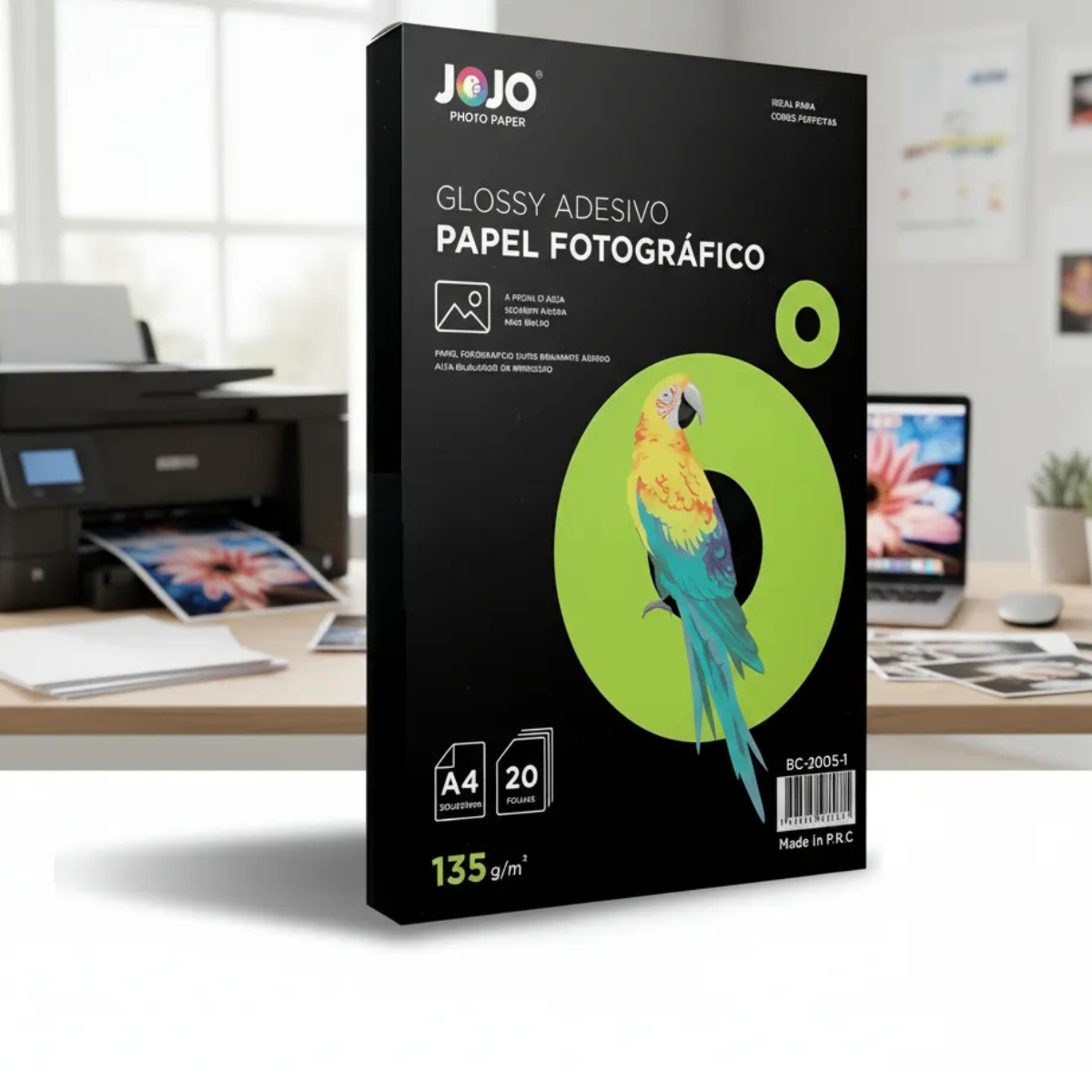 Papel Fotográfico Adesivo Glossy 115g A4 Branco 200 Folhas