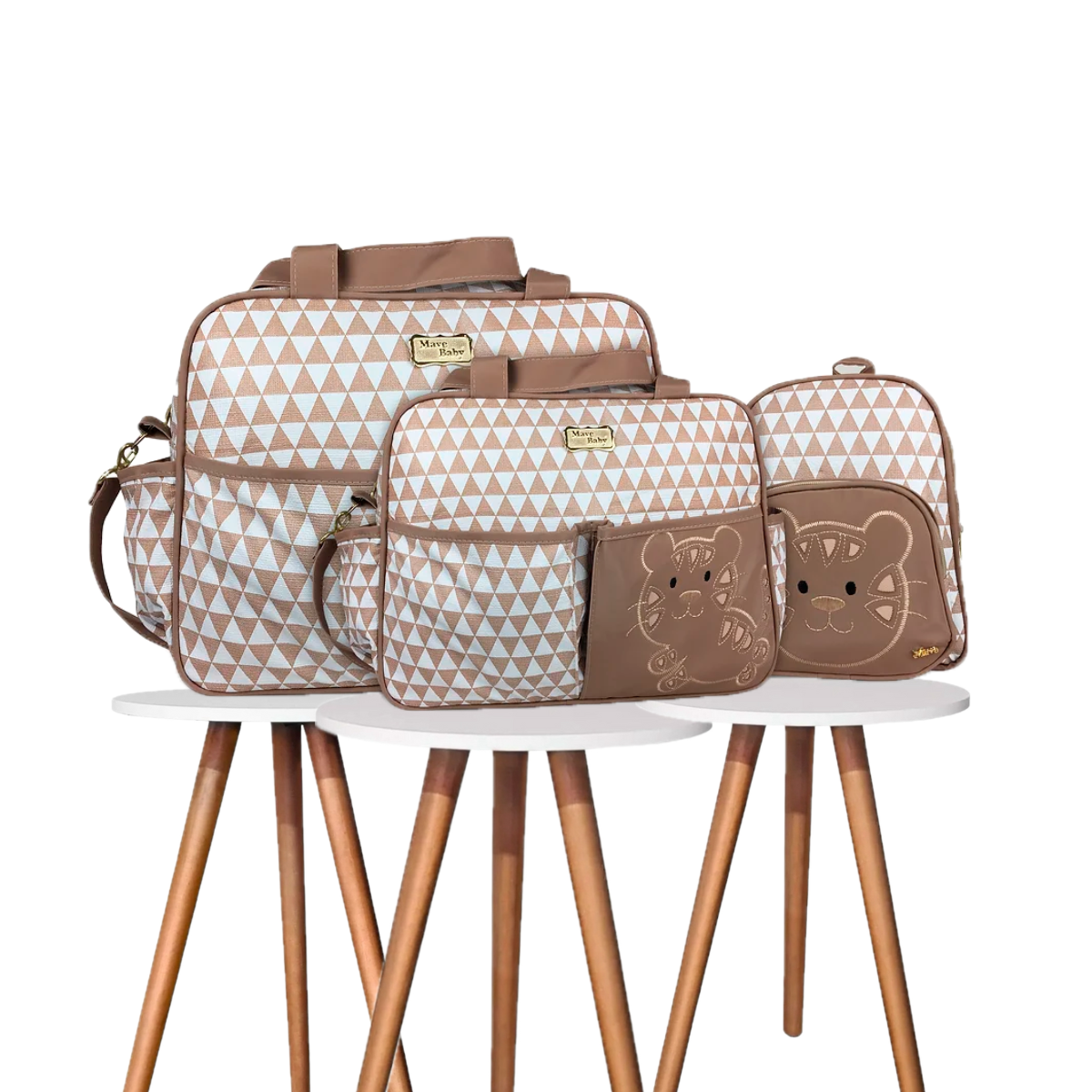 Kit Bolsa Maternidade 3 Peças Mochila Bebê Infantil Luxo