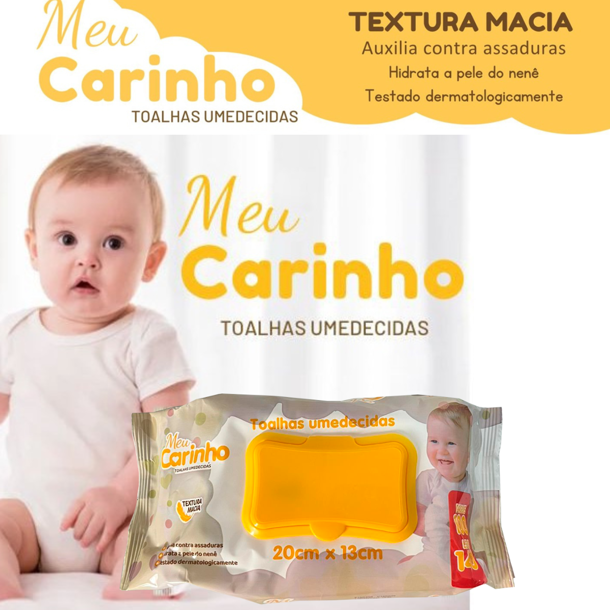 Kit 6 Unidades De Lenços Com 840 Toalhas Umedecidas 140 Unidade Cada Tampa Flip-Top