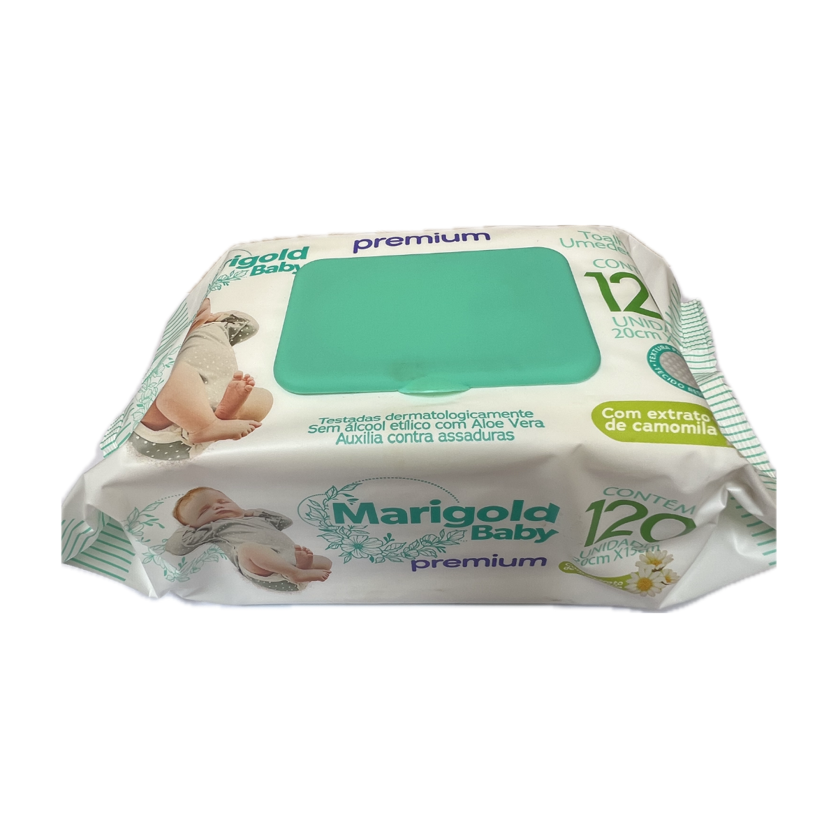 Kit 720 Toalhas Umedecidas Marigold Baby Camomila 6 Pacotes De Lenço Premium Com 120 Cada