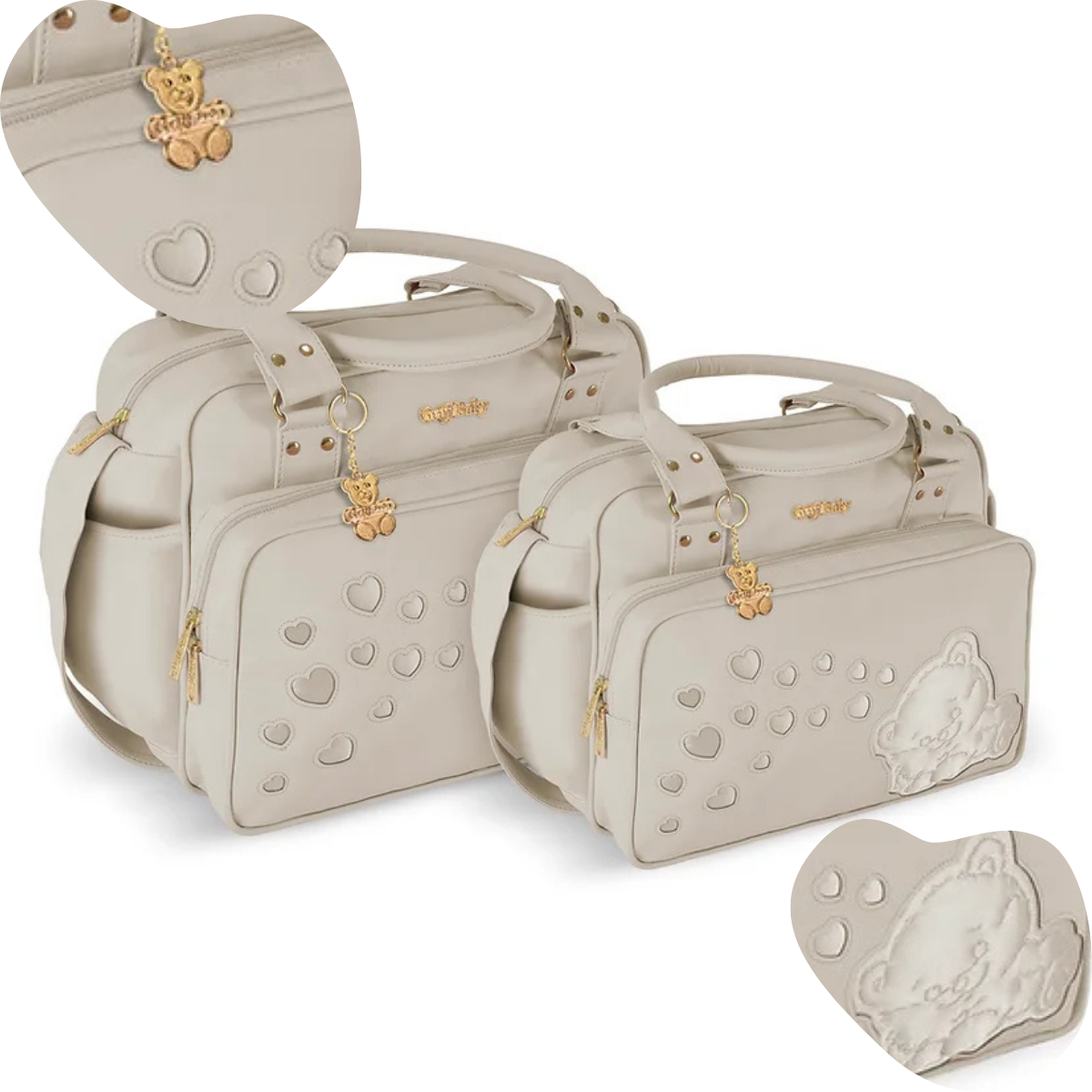 Kit Bolsa Saída Maternidade Griff Bebê Impermeável 2 Peças Mala De Luxo Com Alça Resistente