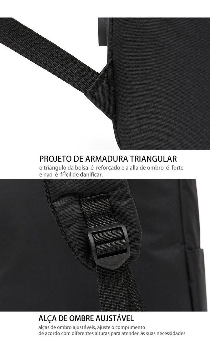 Mochila Anti Furto Notebook Saida Cabo Aux Usb Fone Ouvido