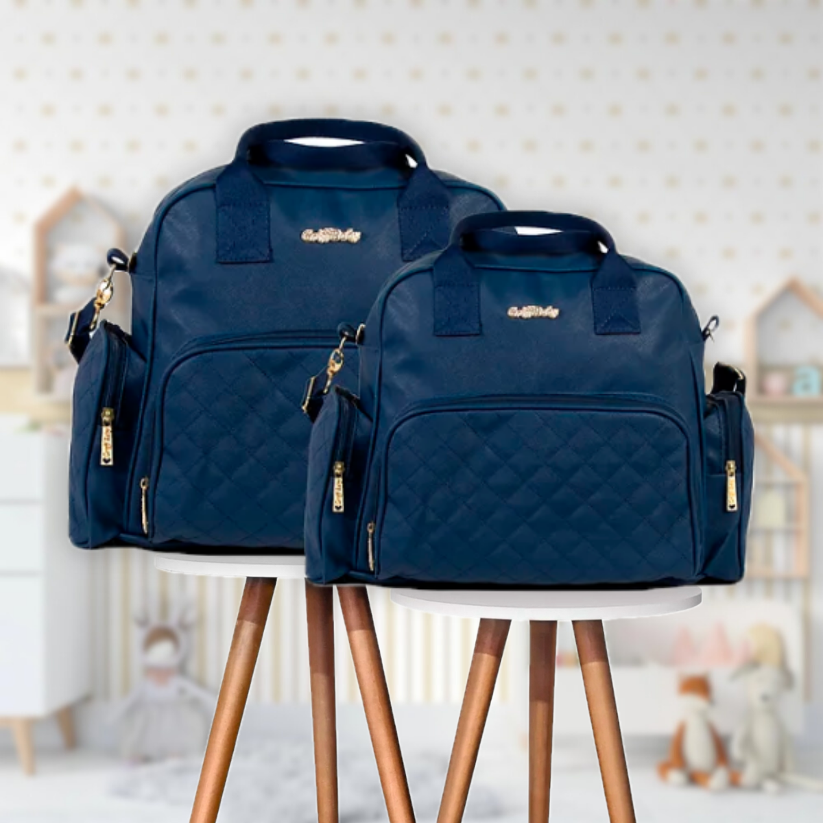 Kit Bolsa Saída Maternidade 2 Peças Mala Bebê De Griff Baby Resistente E Impermeável Menino Menina