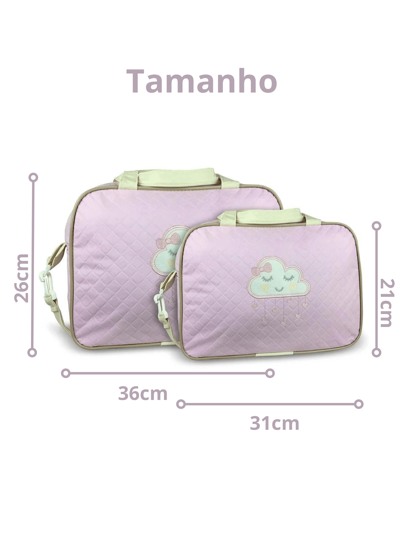 Kit Bolsa Saída Maternidade Reforçada 2 Peças Impermeável Luxo Mala Resistente Menino Menina Bebê Barata