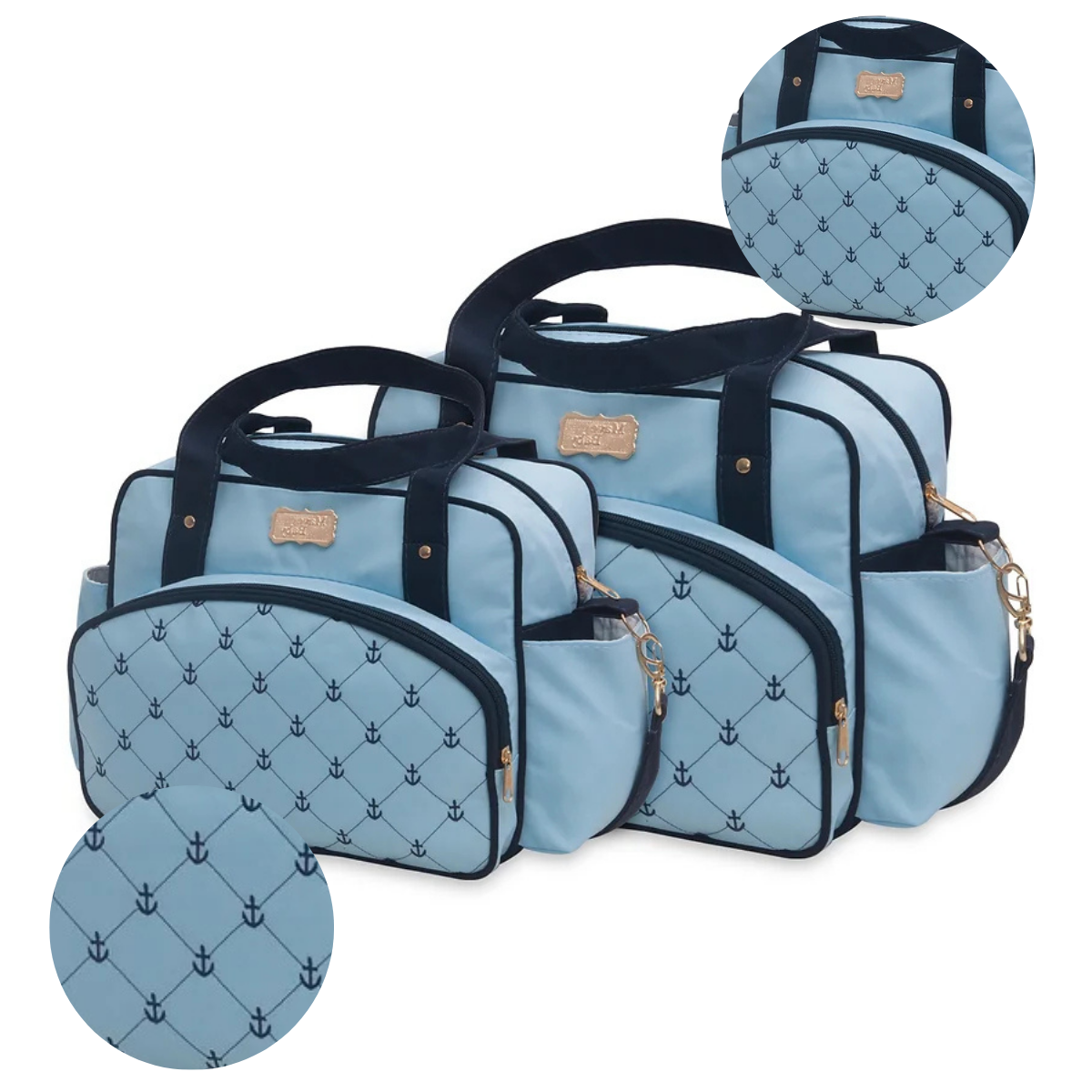 Kit 2 Bolsas Mala Saída Maternidade Bebê Luxo Com Alça Kit