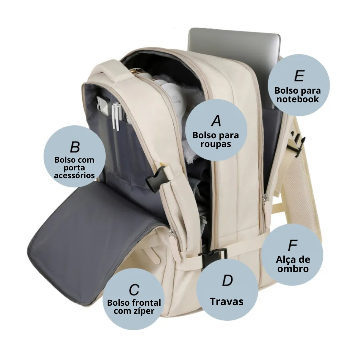 Mochila Bolsa Feminina E Masculina Grande Escolar Faculdade