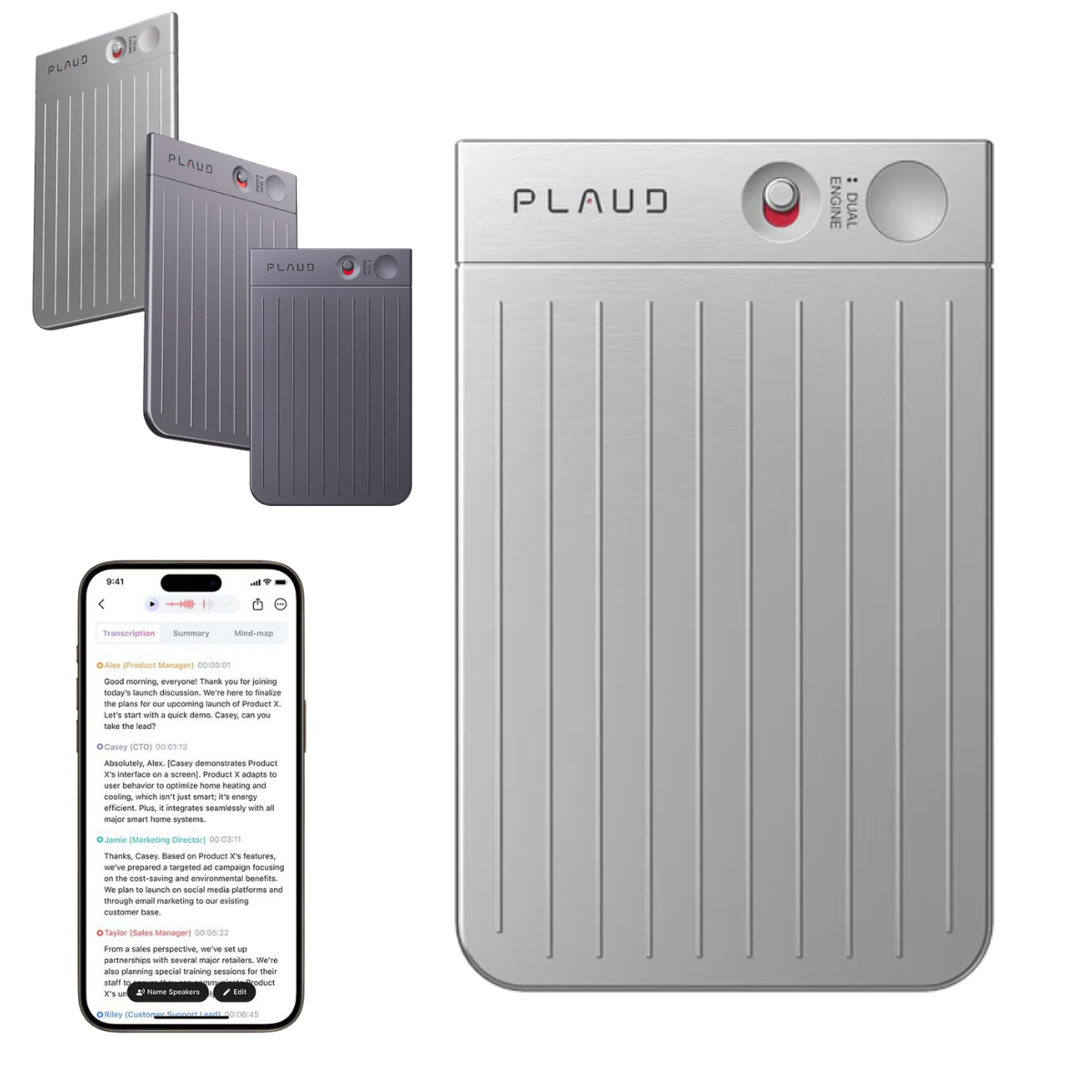 Plaud Note ChatGPT IA Gravador De Voz E Tradutor 64Gb Prata