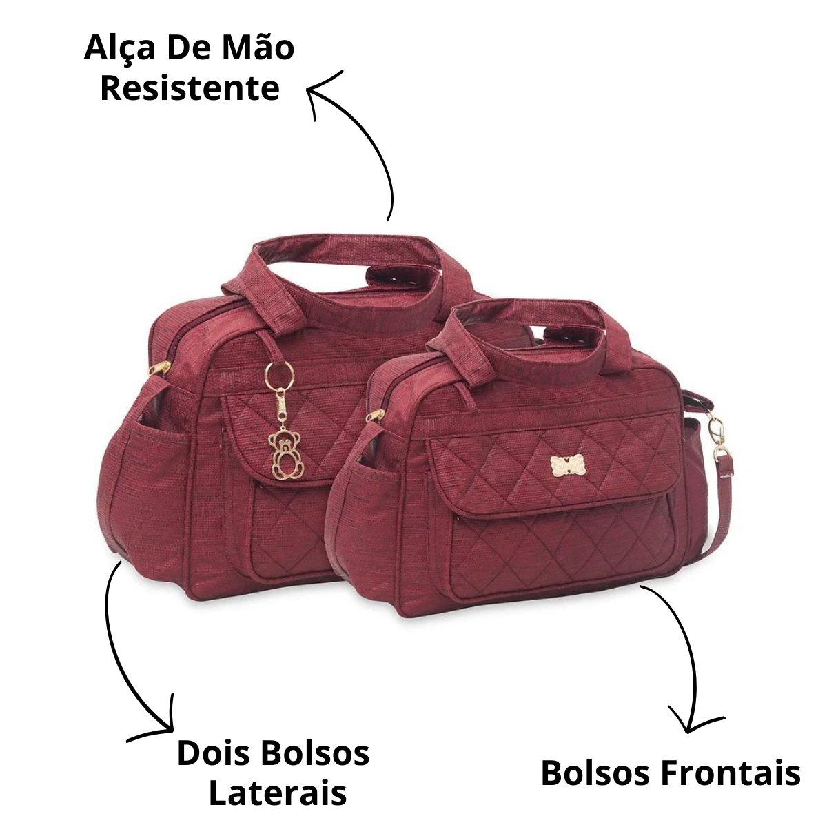 Kit 2 Bolsas Bebê Mala Saída Maternidade Com Alça Kit Luxo Barata Promoção