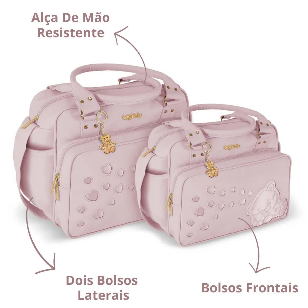 Kit Bolsa Saída Maternidade Griff Bebê Impermeável 2 Peças Mala De Luxo Com Alça Resistente