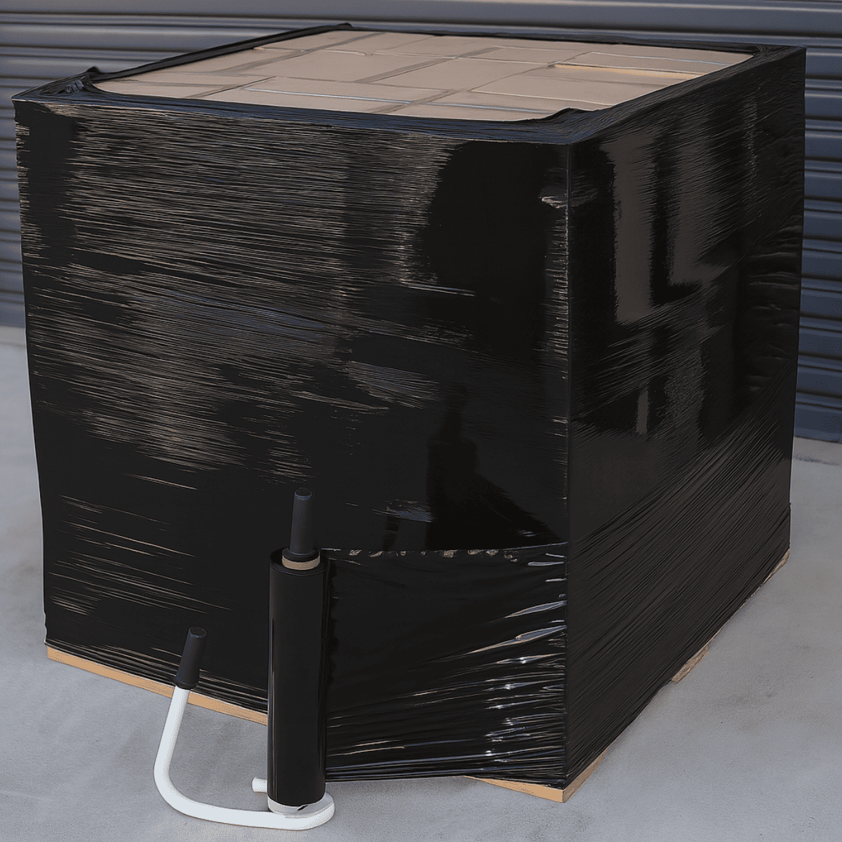 Filme Stretch Preto 3kg Rolo Bobina Plástico Embalagem 50cm X 25 Micras