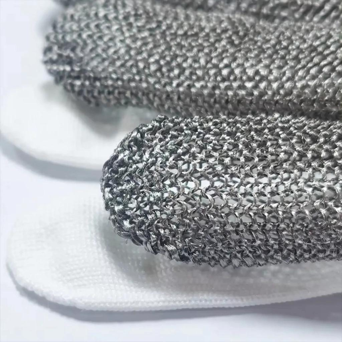 Luva De Segurança Malha Aço Açougueiro Anti Corte Inox Fios