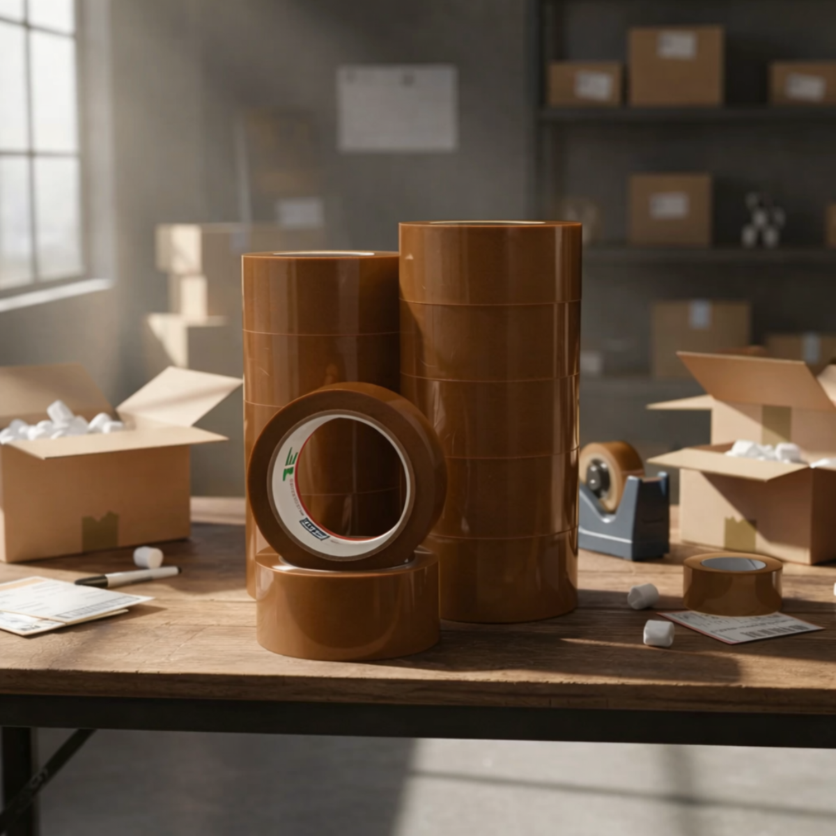 Fita Adesiva Marrom 45mm x 100 Metros Larga Resistente Caixa Papelão