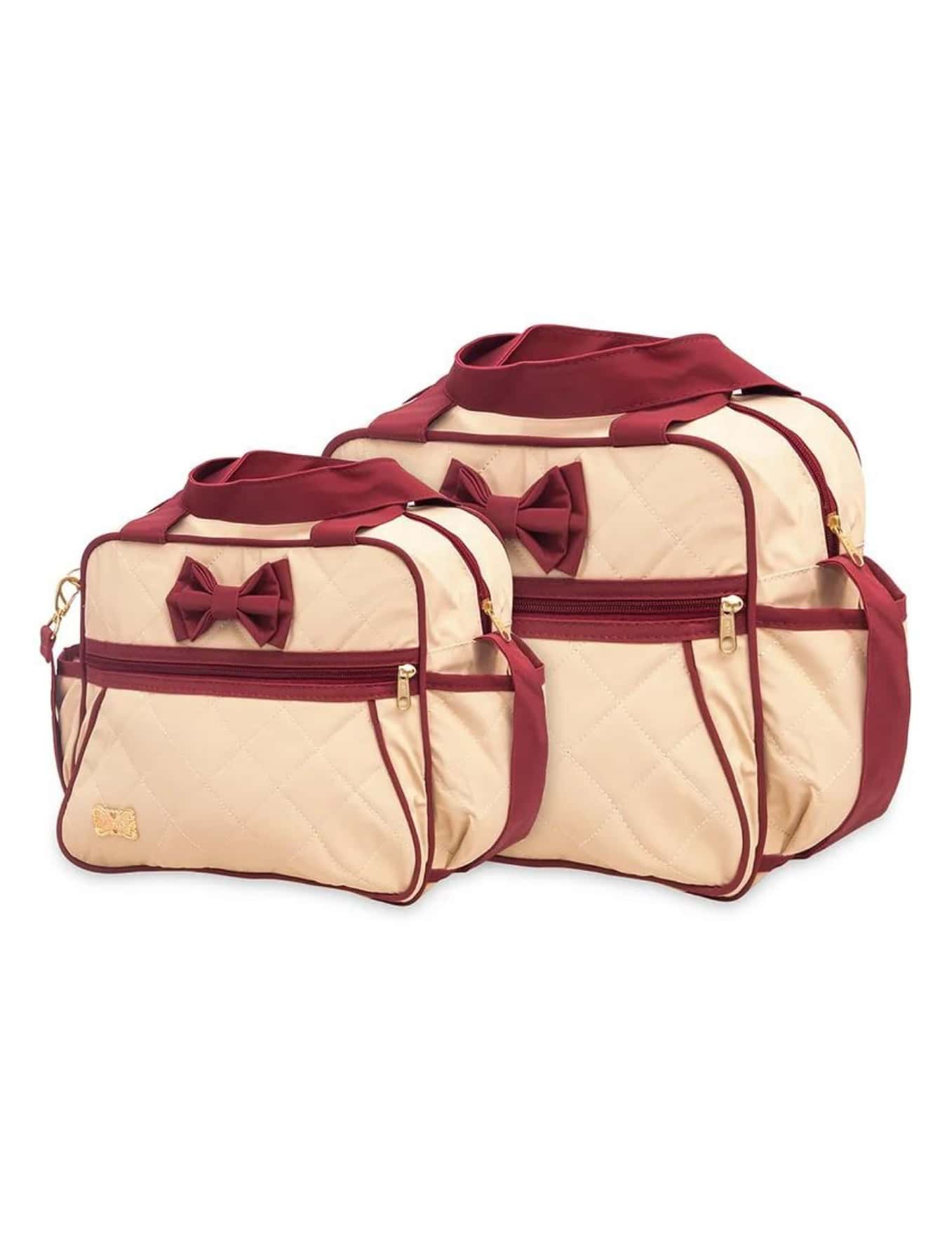 Kit Bolsa Maternidade Rosas 2 Peças Impermeável Luxo Mala De Flor Reforçada Menino Menina Bebê Barato