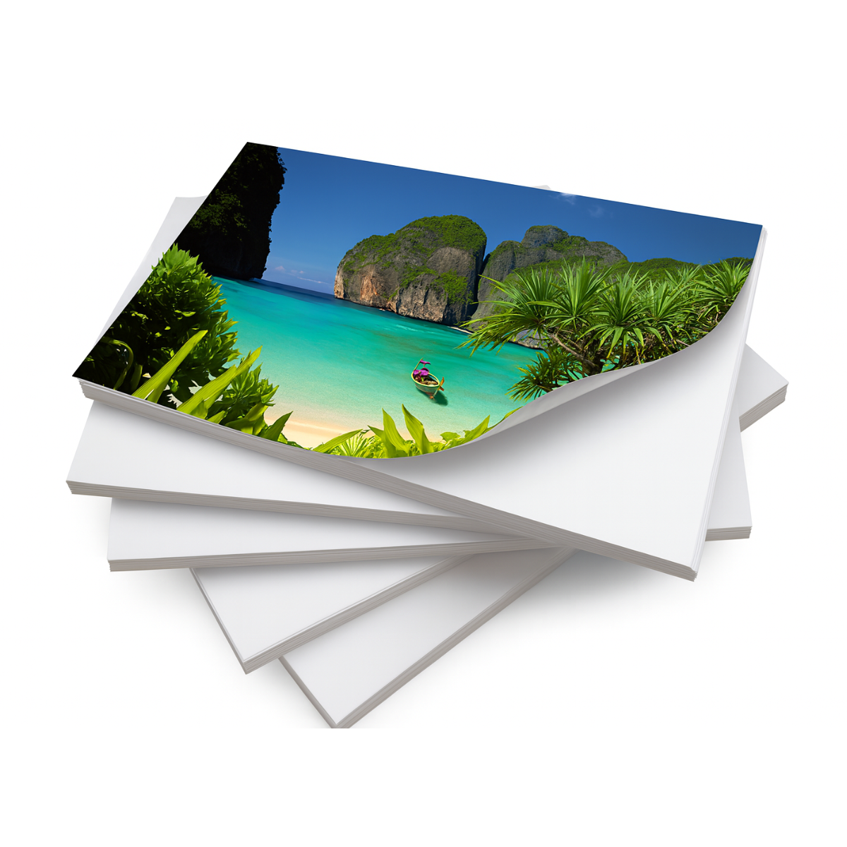 Papel Fotográfico Adesivo Glossy Brilhante 115g Jojo A4 Branco Folhas