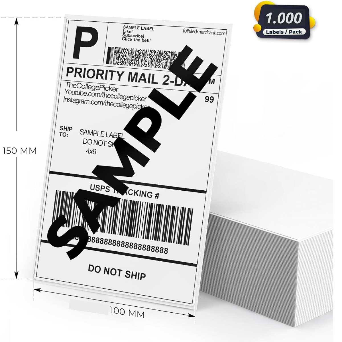 Etiquetas Térmica 10x15 Formato Resma Sem Rolo 100x150 E-commerce Zebra Elgin