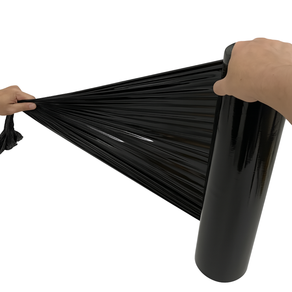 Filme Stretch Preto 3kg Rolo Bobina Plástico Embalagem 50cm X 25 Micras