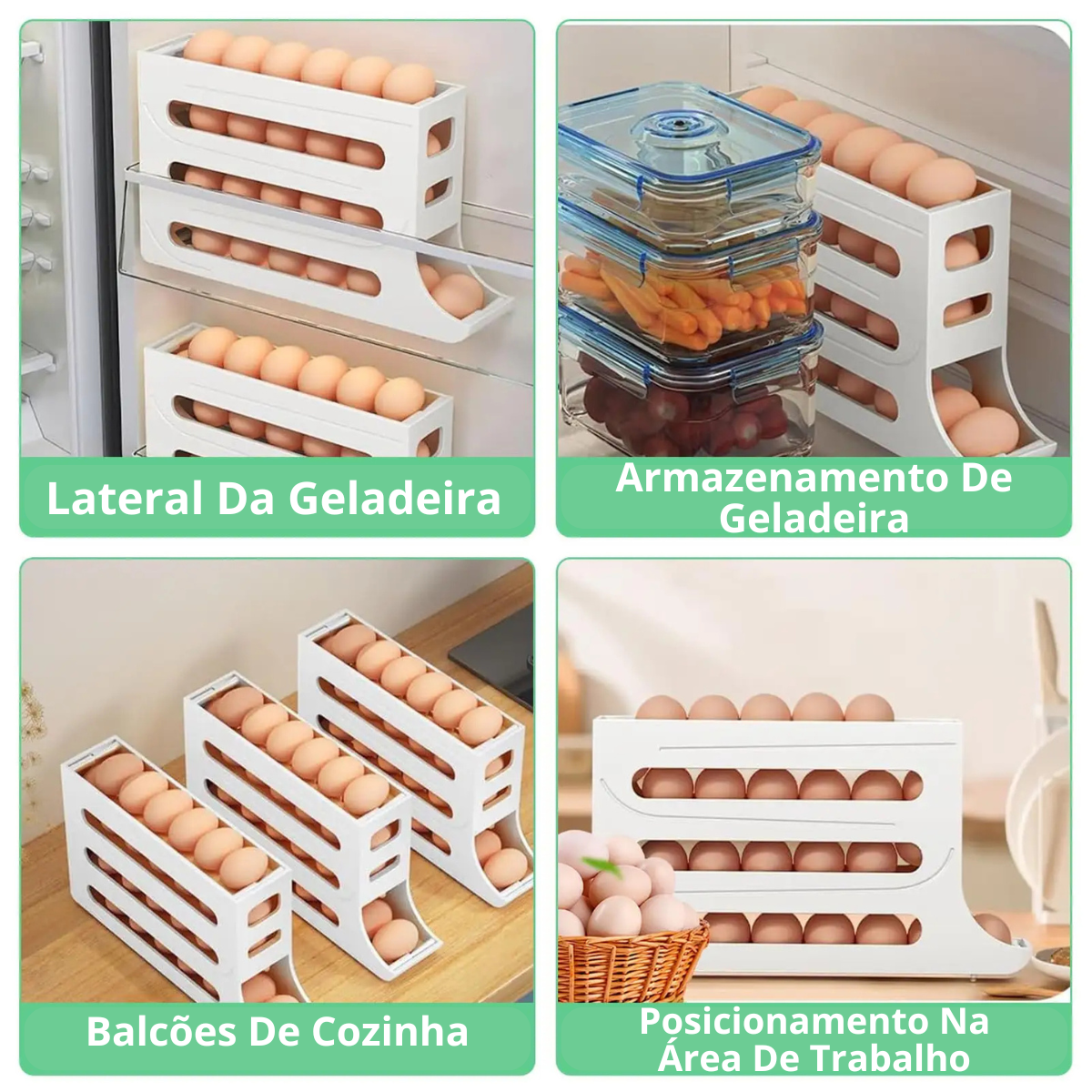 Porta Ovos Dispenser Organizador Bandeja De Ovos 4 Andar