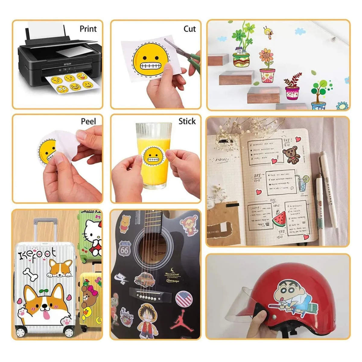 Vinil Adesivo A4 Branco 120 Mic Jojo Paper Papel Adesivo Brilhante Para Impressão