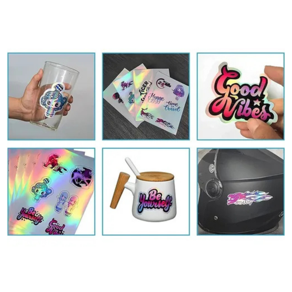 Papel Vinil Holográfico A4 40 Fls À Prova d’Água Jato Tinta