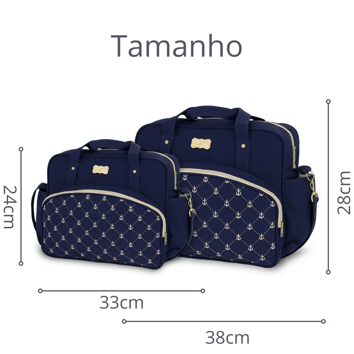 Kit 2 Bolsas Mala Saída Maternidade Bebê Luxo Com Alça Kit