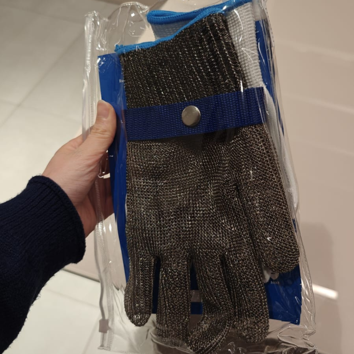Luva De Segurança Malha Aço Açougueiro Anti Corte Inox Fios