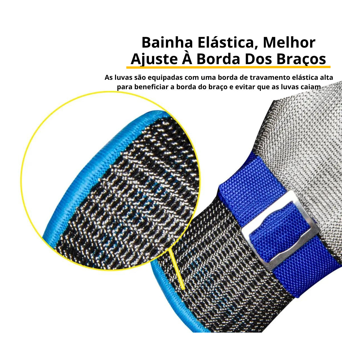 Luva De Açougueiro Malha Aço Anti-Corte Segurança Inox Fios