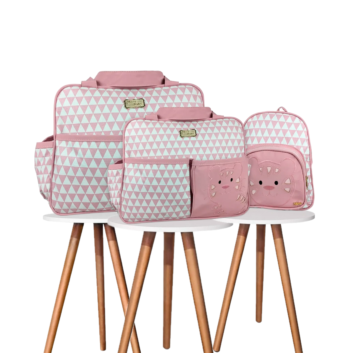 Kit Bolsa Maternidade 3 Peças Mochila Bebê Infantil Luxo