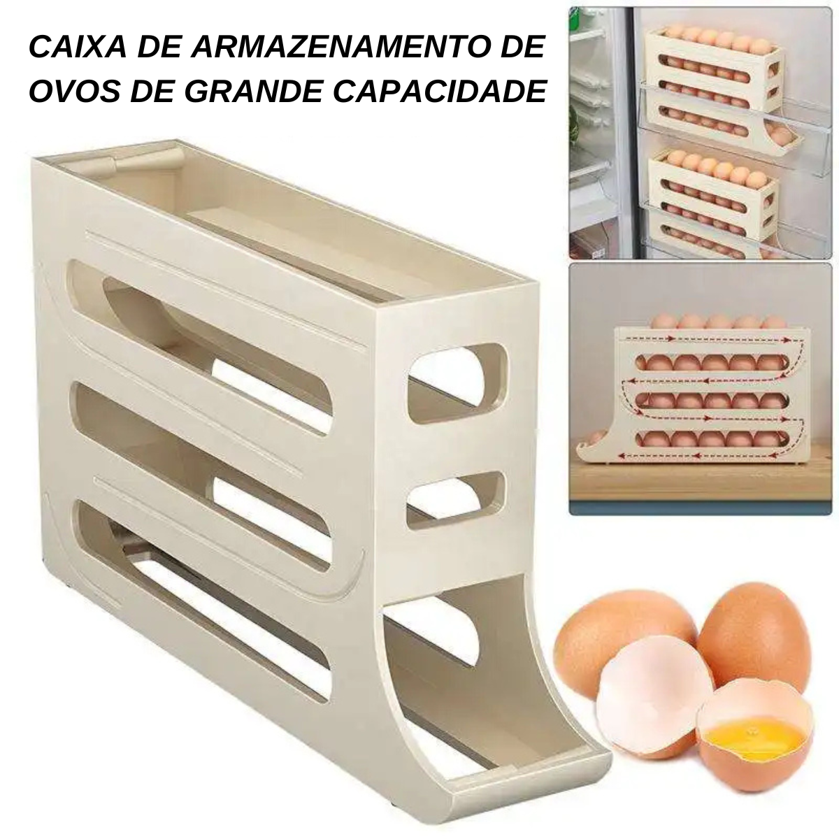 Porta Ovos Dispenser Organizador Bandeja De Ovos 4 Andar