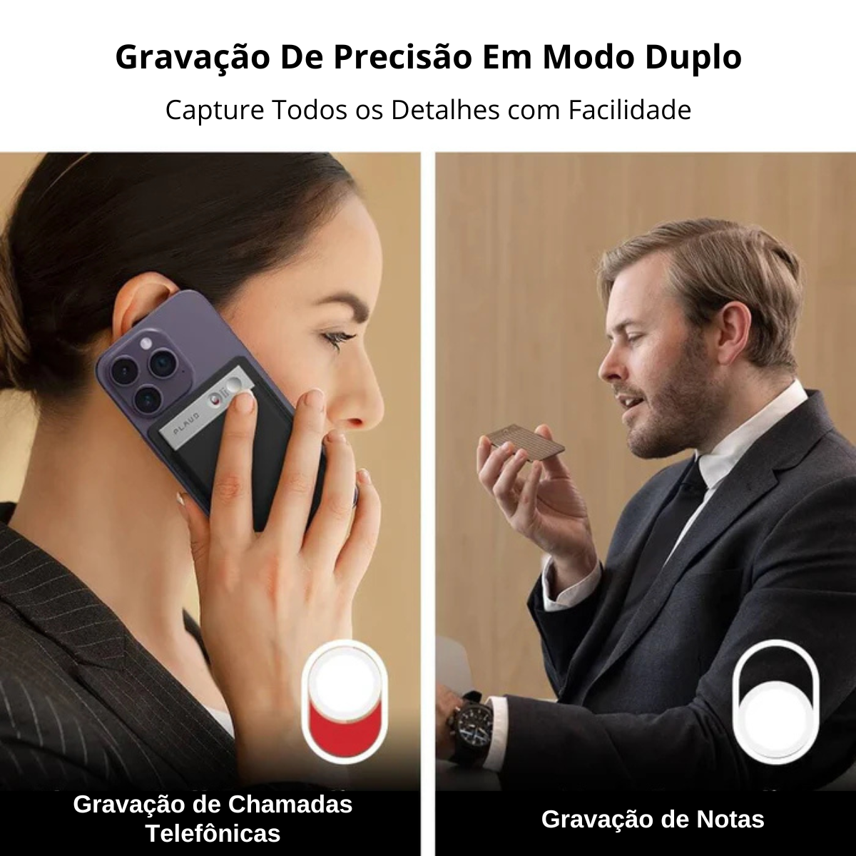 Plaud Note Gravador De Voz E Tradutor ChatGPT IA 64Gb Cinza