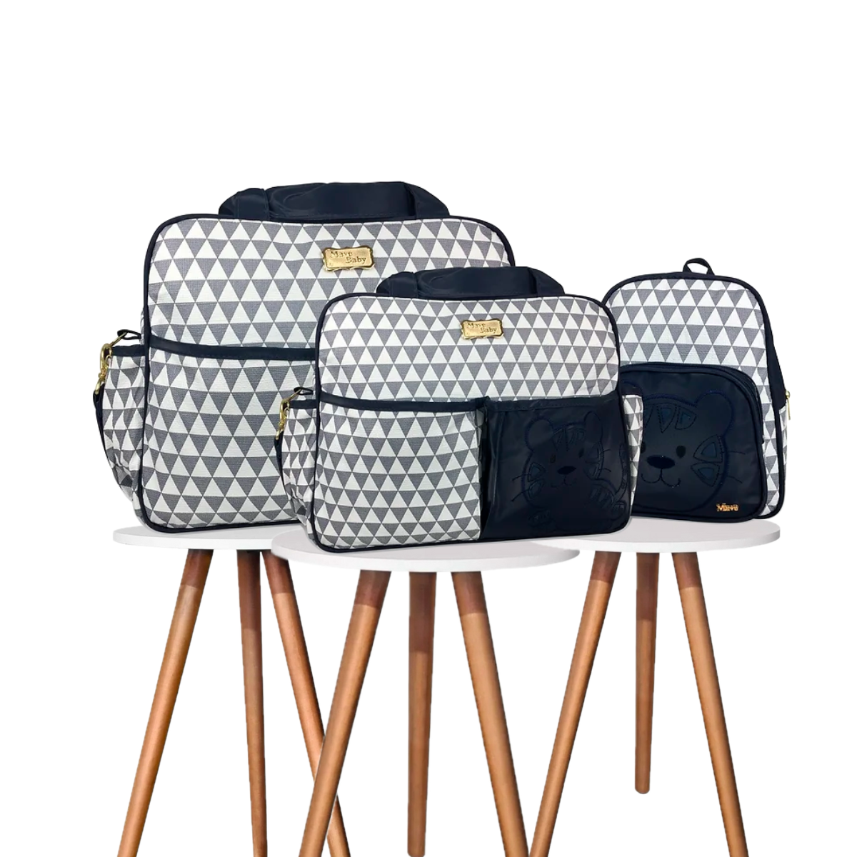 Kit Bolsa Maternidade 3 Peças Mochila Bebê Infantil Luxo