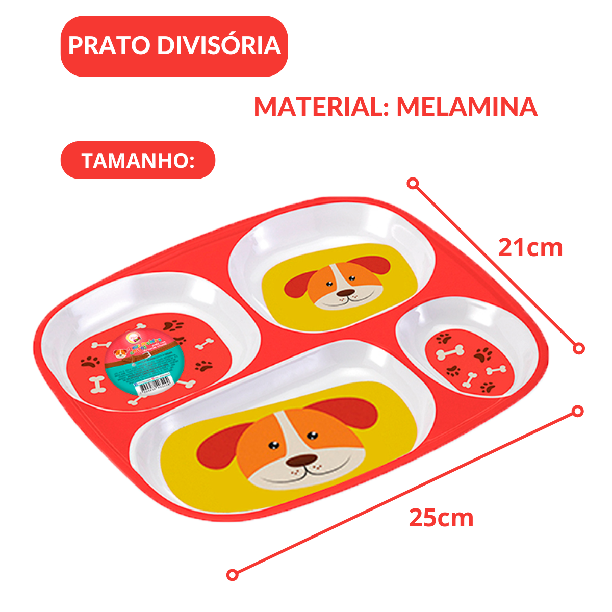 Kit Refeição Alimentação Infantil 3 Peças Prato e Talheres