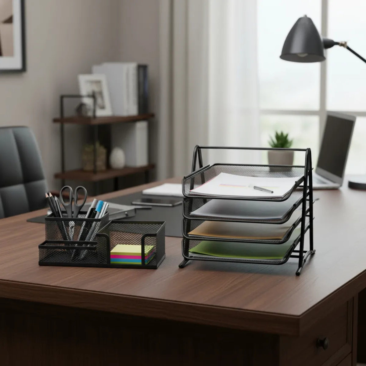 Suporte Organizador De Papel A4 Documentos Escritório Mesa