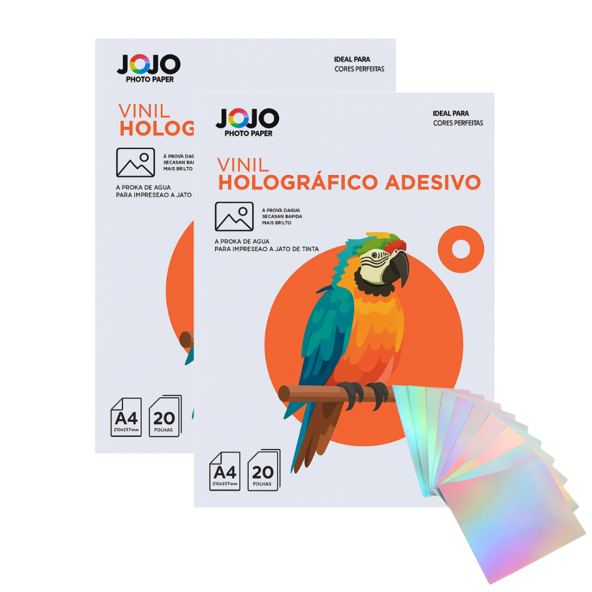 Papel Vinil Holográfico A4 40 Fls À Prova d’Água Jato Tinta