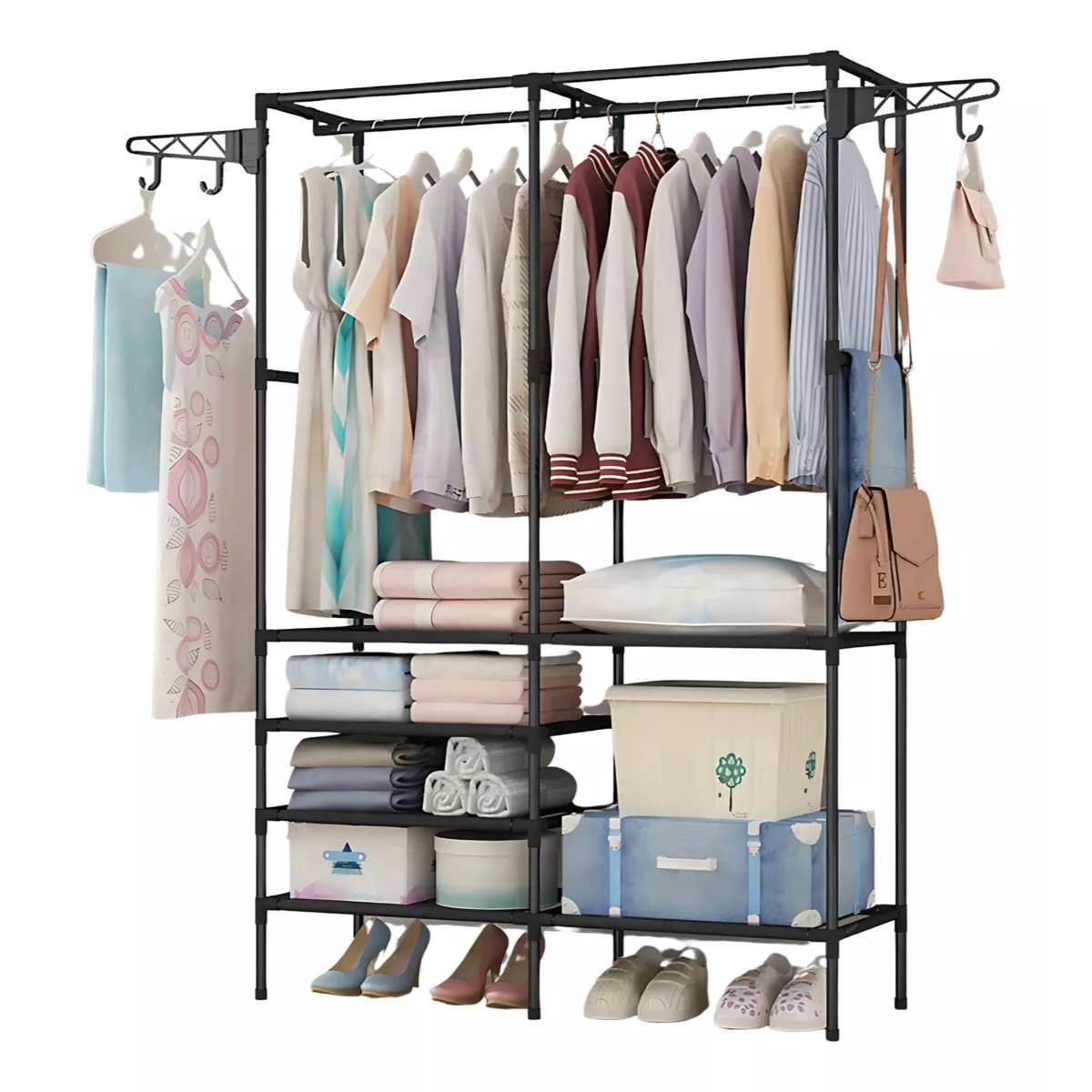 Guarda Roupa Portátil Multifuncional Sapateira Desmontável